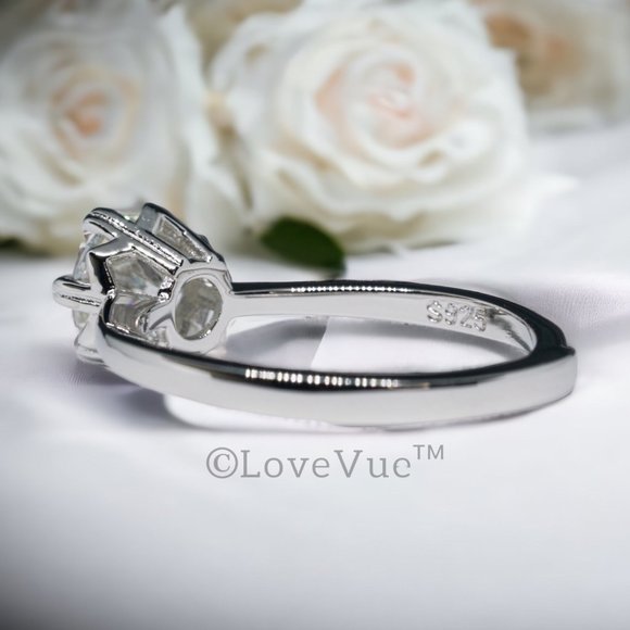 Certified 1ct. t.w. Diamond Star Solitaire Engagement Wedding Ring - Picture 6 of 16